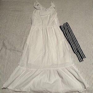 Vineyard Vines for Target Collection White Ruffle Seersucker maxi sundress.